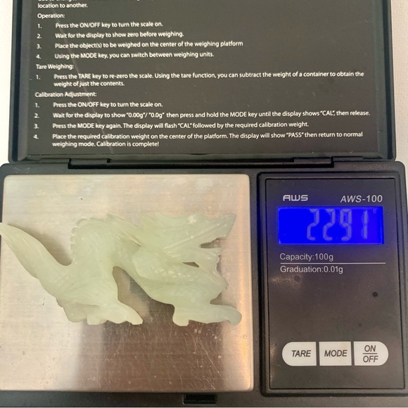 Chinese Hand Carved Jade Stone Dragon Figurine Vintage Green Animal Carving 3" - Picture 12 of 14